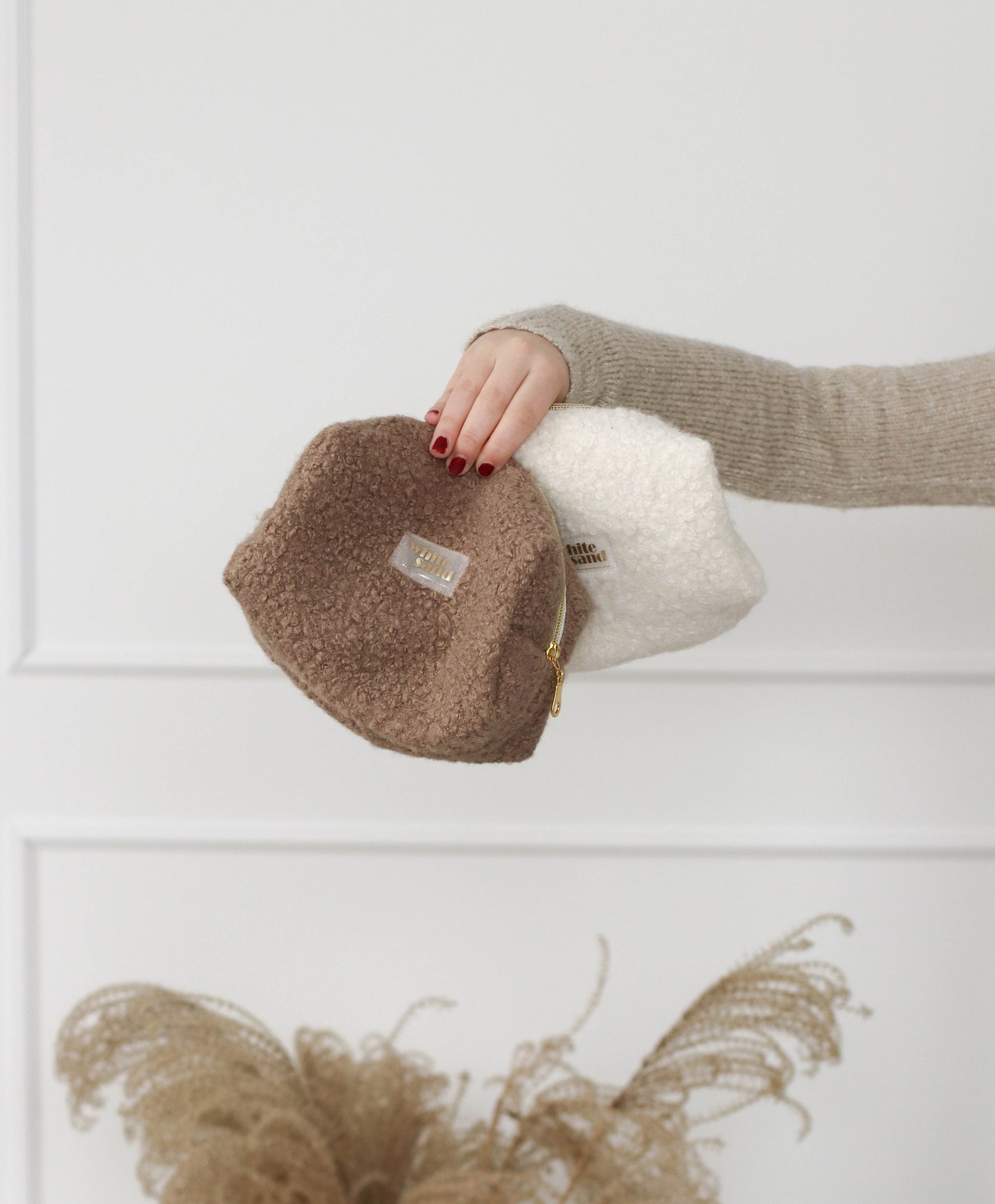 Kosmetyczka Boucle 'Baranek' Ecru