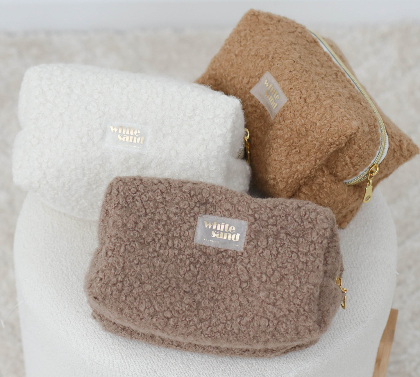 Kosmetyczka Boucle 'Baranek' Ecru