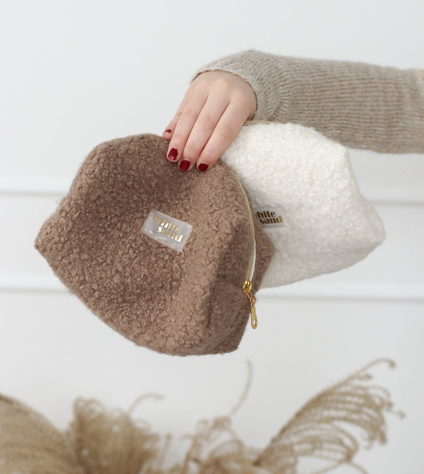 Kosmetyczka Boucle 'Baranek' Ecru