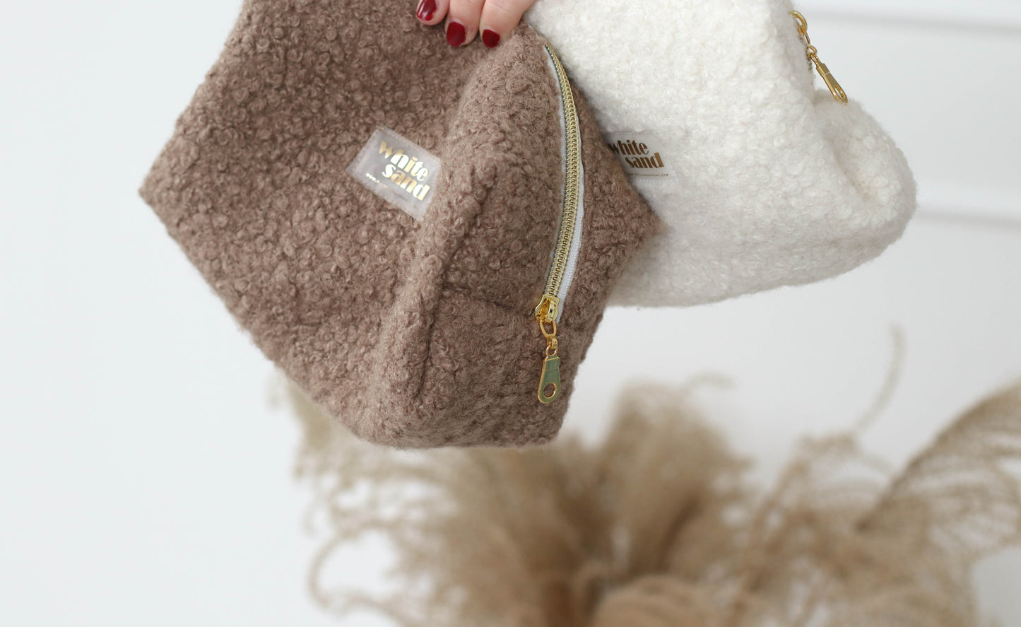 Kosmetyczka Boucle 'Baranek' Ecru